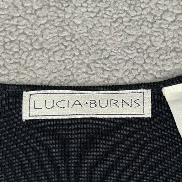 Vintage Lucia Burns Top Womens Large Black Y2K Butterfly Fairy Stretch Beaded L - Picture 4 of 11